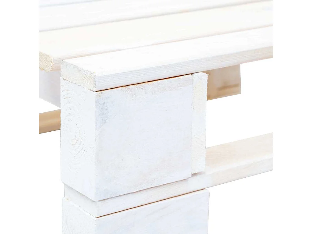 Pouf palette de jardin Bois de pin imprégné de blanc