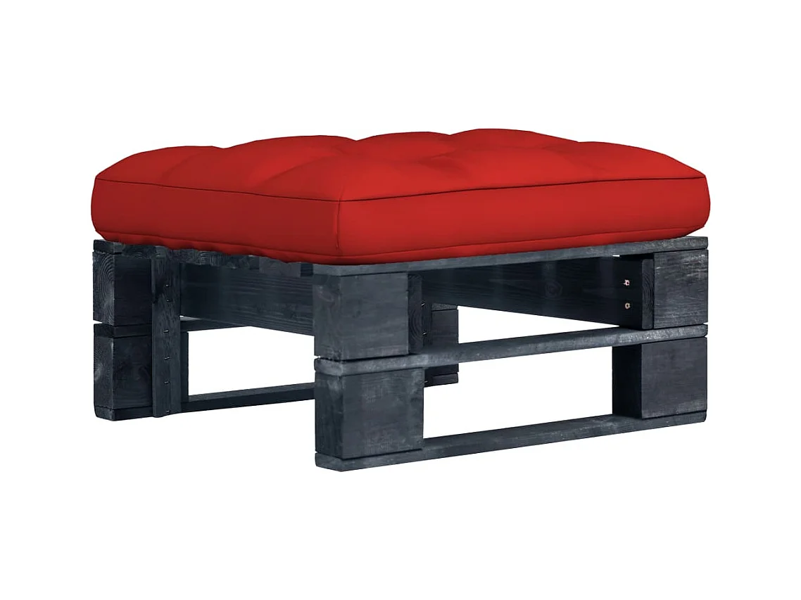 Pouf palette de jardin noir bois de pin imprégné