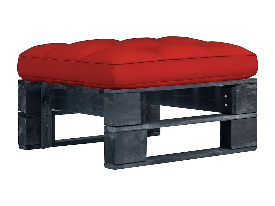 Pouf palette de jardin noir bois de pin imprégné