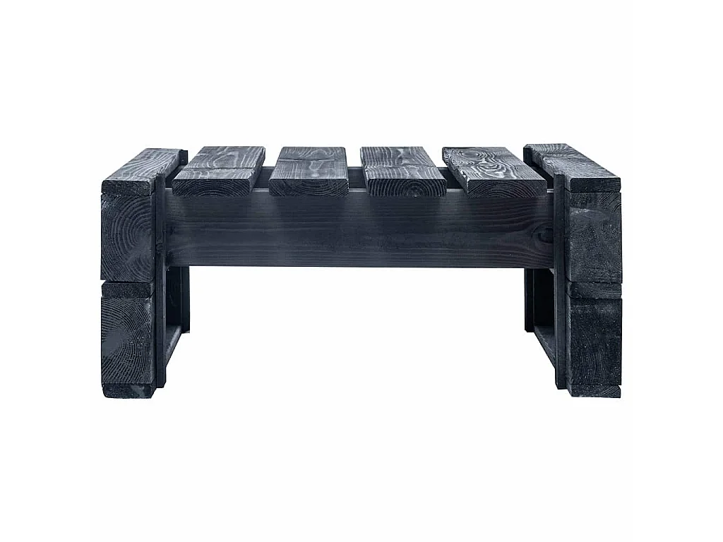 Pouf palette de jardin noir bois de pin imprégné