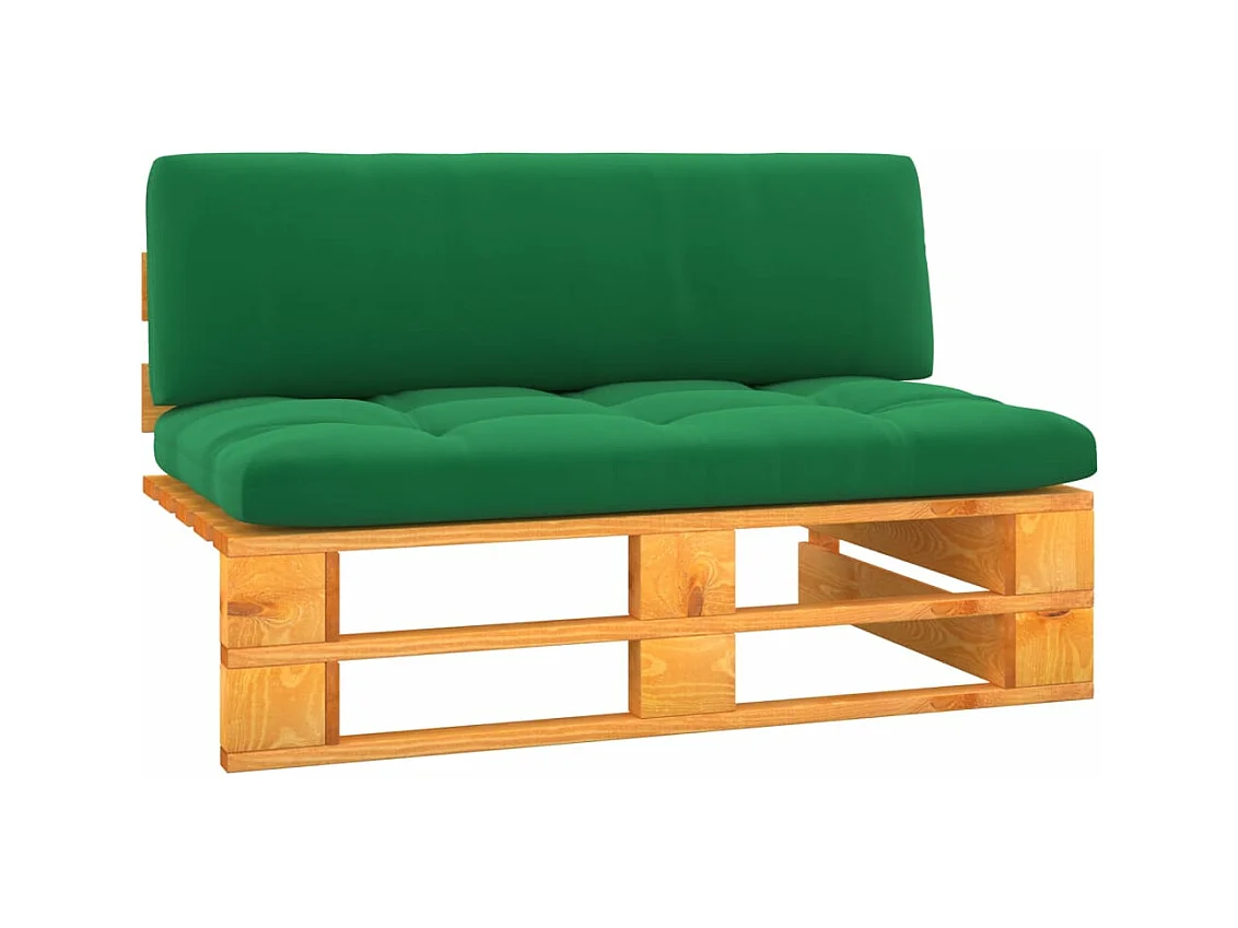 Canapé central palette de jardin marron miel bois pin imprégné