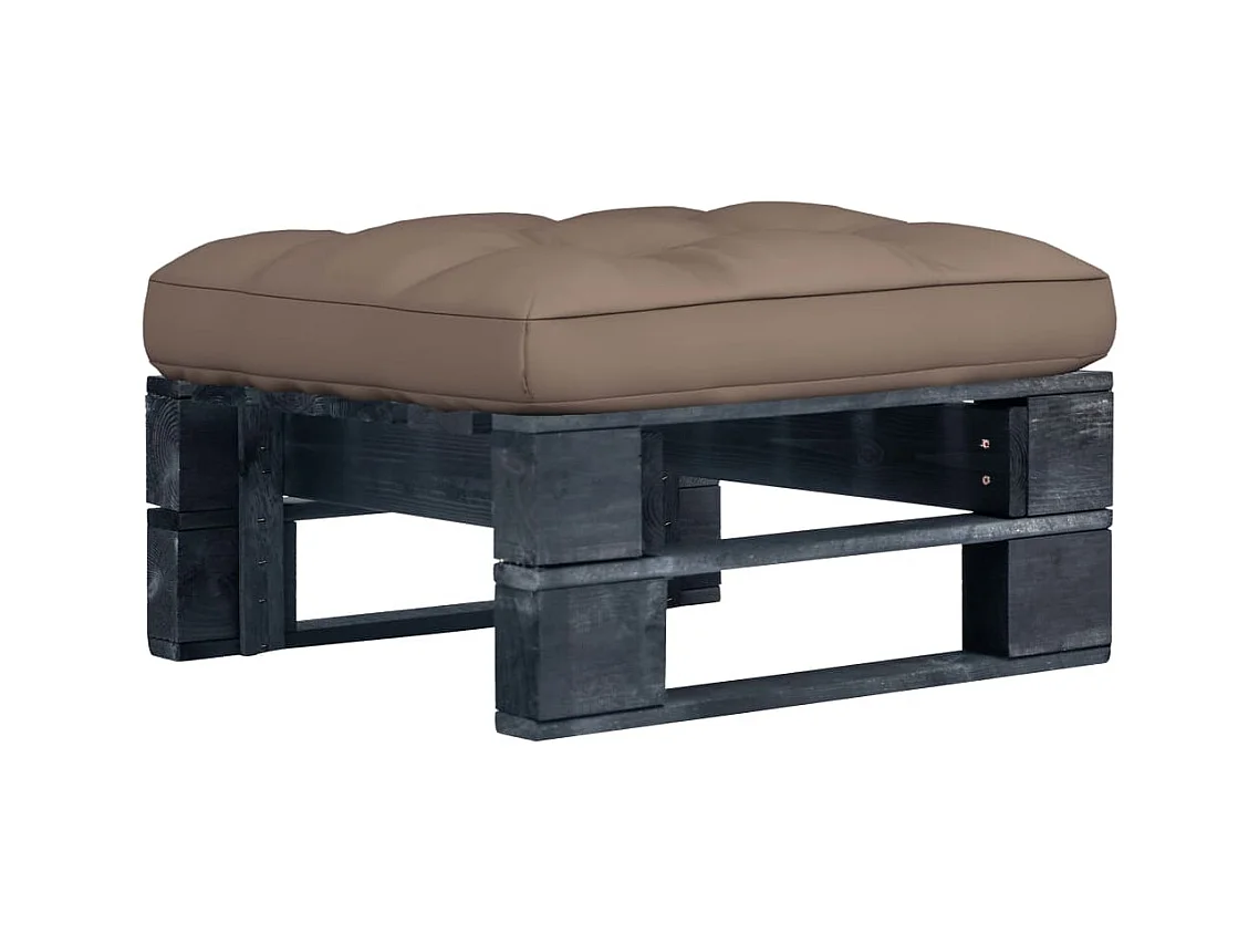 Pouf palette de jardin noir bois de pin imprégné