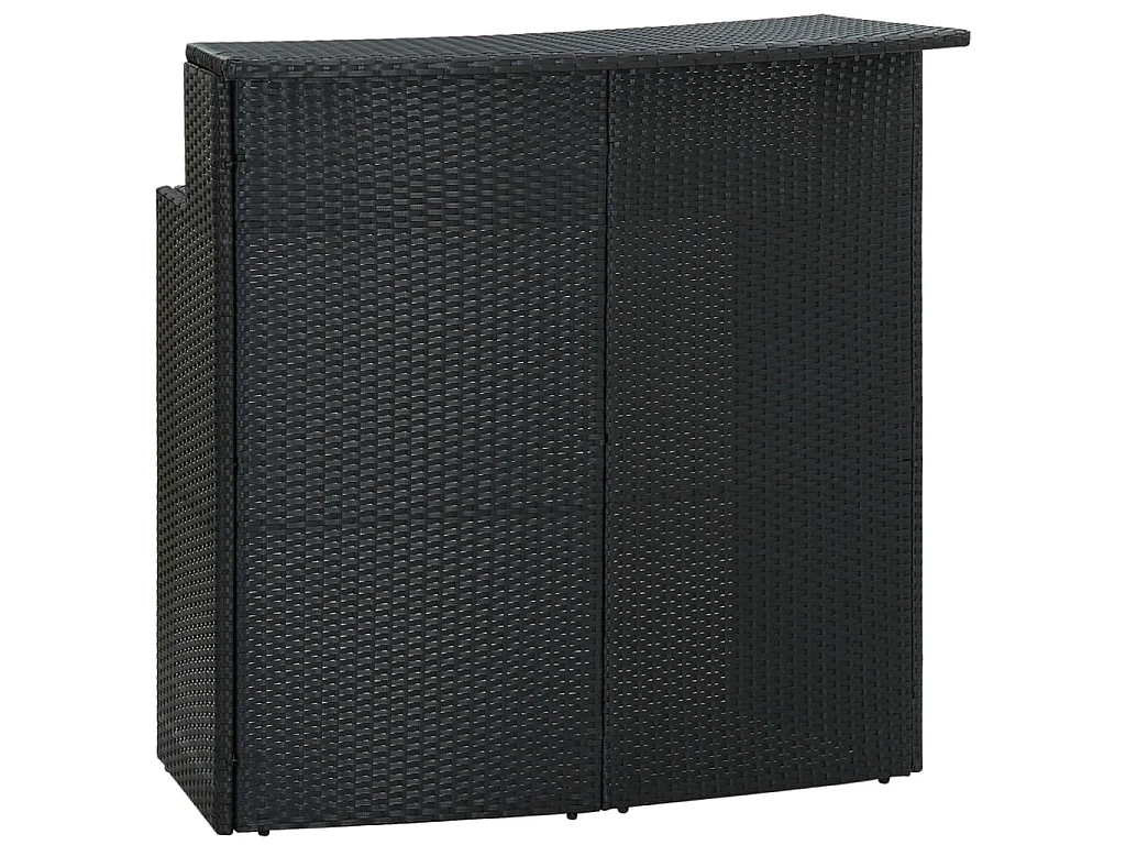 Garten-Bartisch Schwarz 120x55x110 cm Poly Rattan