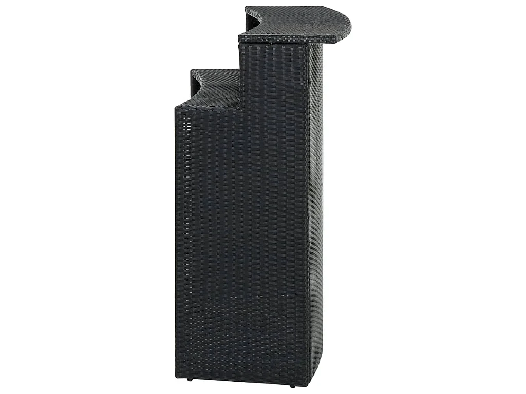 Garten-Bartisch Schwarz 120x55x110 cm Poly Rattan