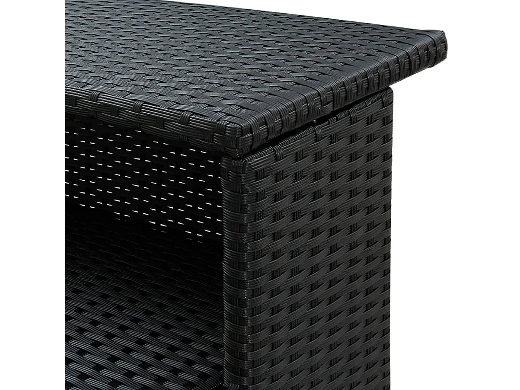 Garten-Bartisch Schwarz 120x55x110 cm Poly Rattan