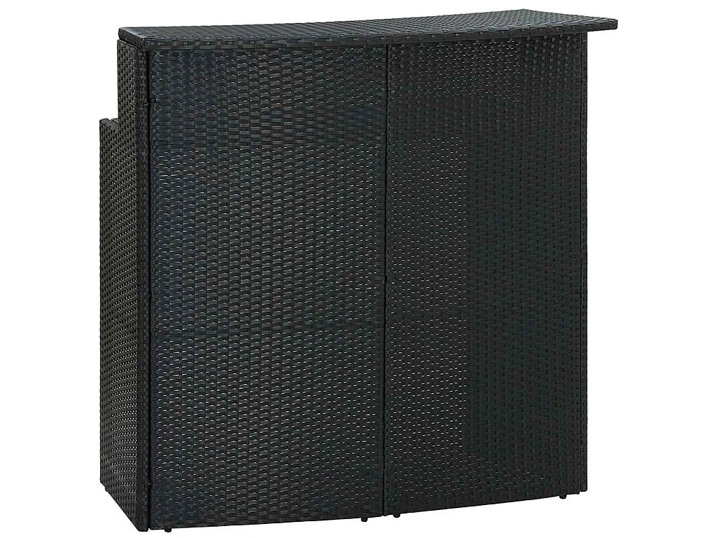 Garten-Bartisch Schwarz 120x55x110 cm Poly Rattan
