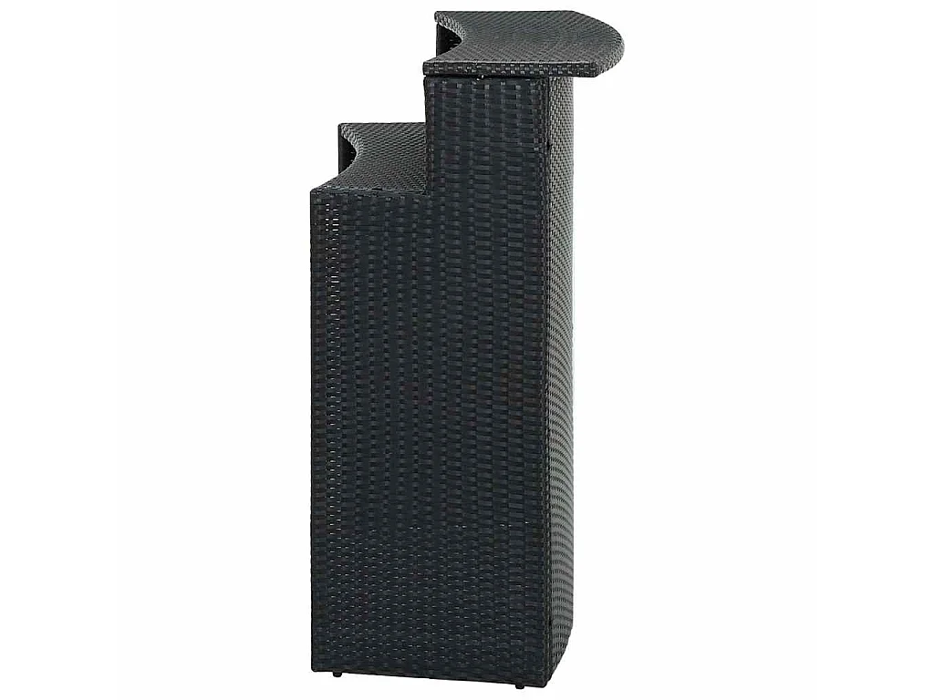 Garten-Bartisch Schwarz 120x55x110 cm Poly Rattan