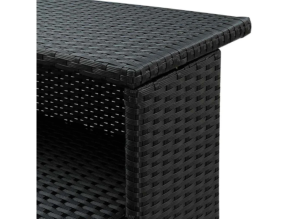 Garten-Bartisch Schwarz 120x55x110 cm Poly Rattan