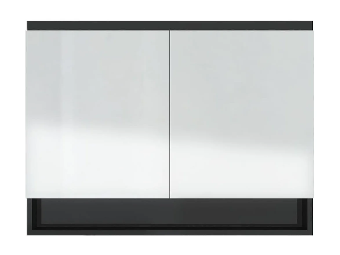 Spiegelschrank fürs Bad 80x15x60 cm Glänzend Schwarz