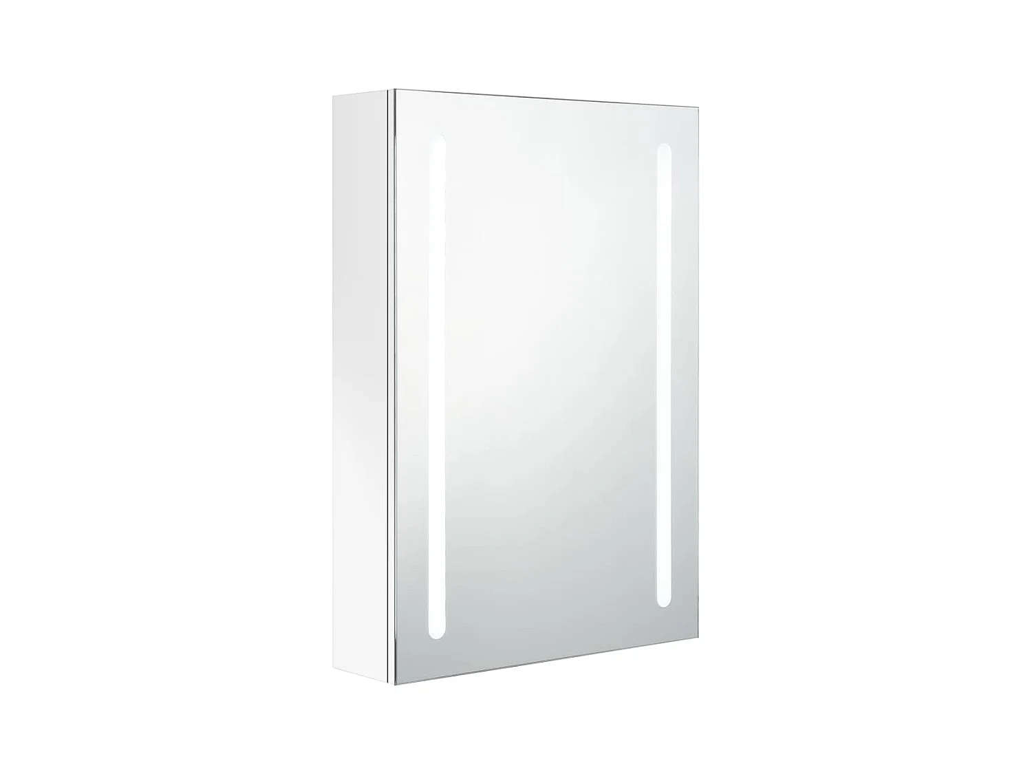Armoire de salle de bain à miroir LED Blanc brillant 50x13x70cm