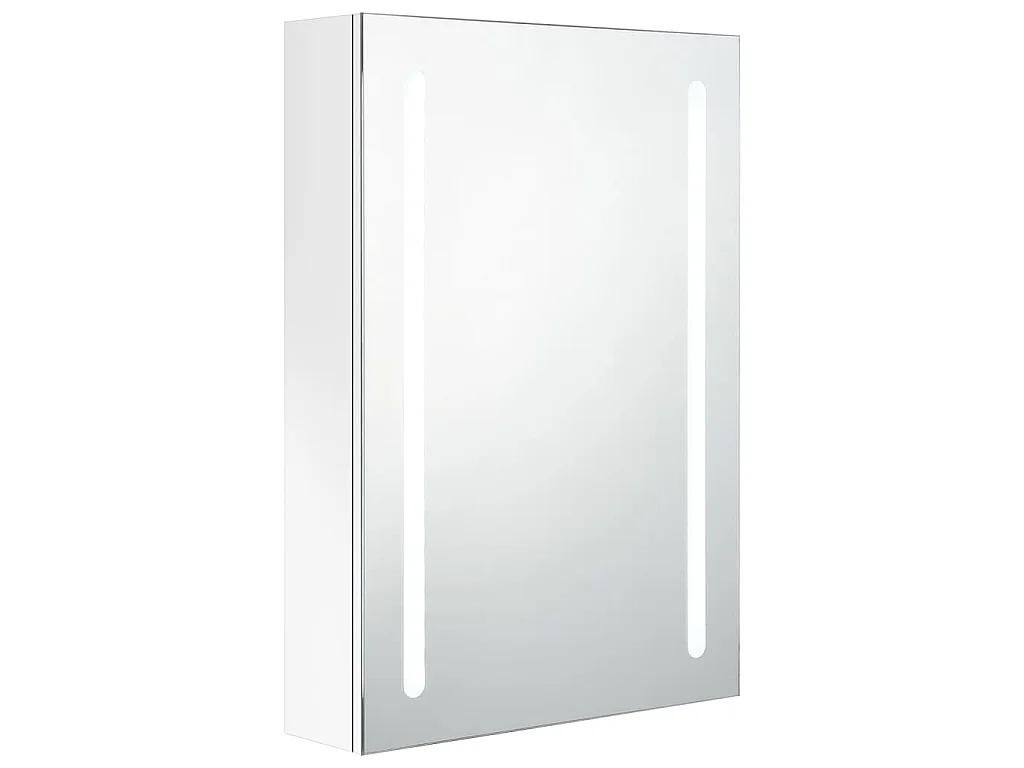 Badkamerkast met spiegel en LED 50x13x70 cm glanzend wit