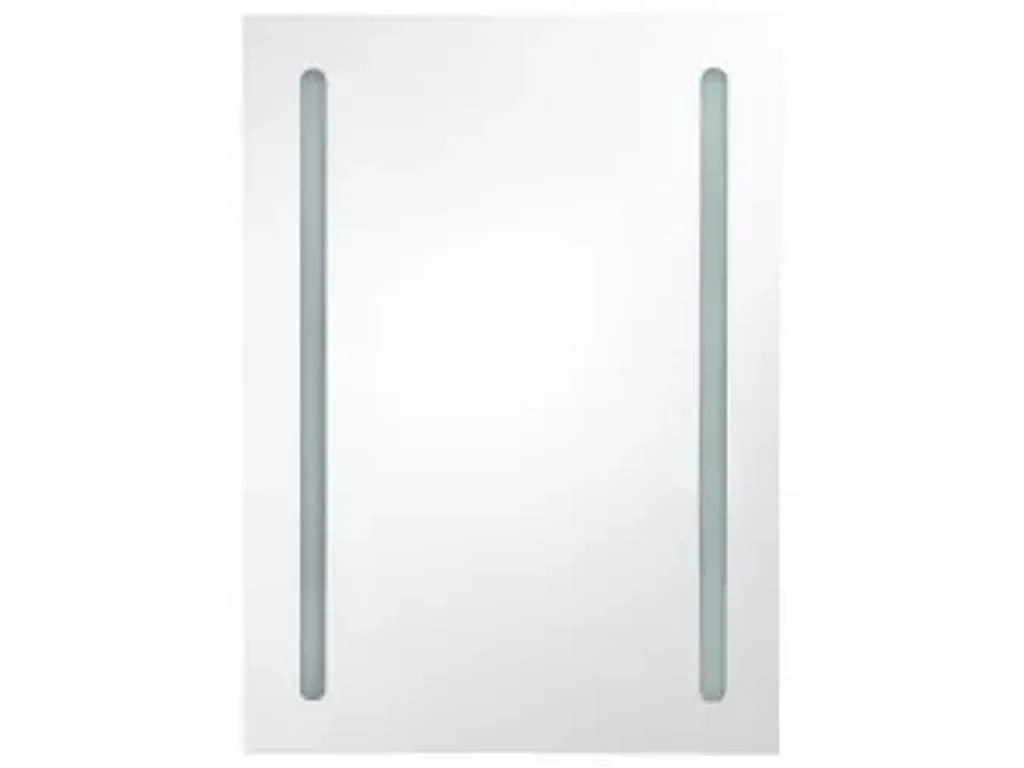 Badkamerkast met spiegel en LED 50x13x70 cm glanzend wit