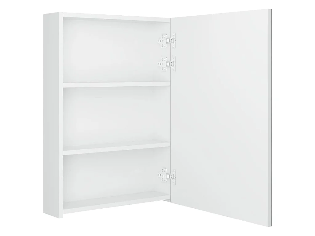 Badkamerkast met spiegel en LED 50x13x70 cm glanzend wit