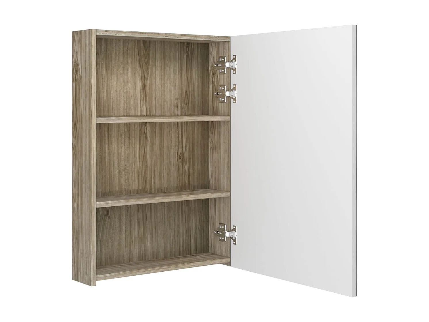 LED-Bad-Spiegelschrank Weiß und Eichen-Optik 50x13x70 cm