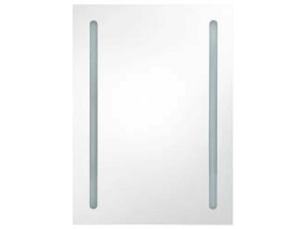 Badkamerkast met spiegel en LED 50x13x70 cm wit en eikenkleurig