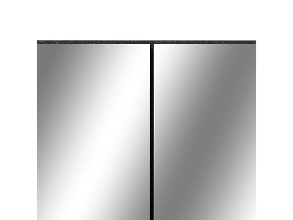 Armadietto a Specchio con LED Nero 80x15x60 cm in MDF