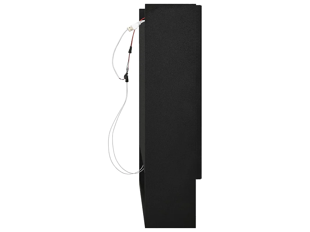 Armadietto a Specchio con LED Nero 80x15x60 cm in MDF