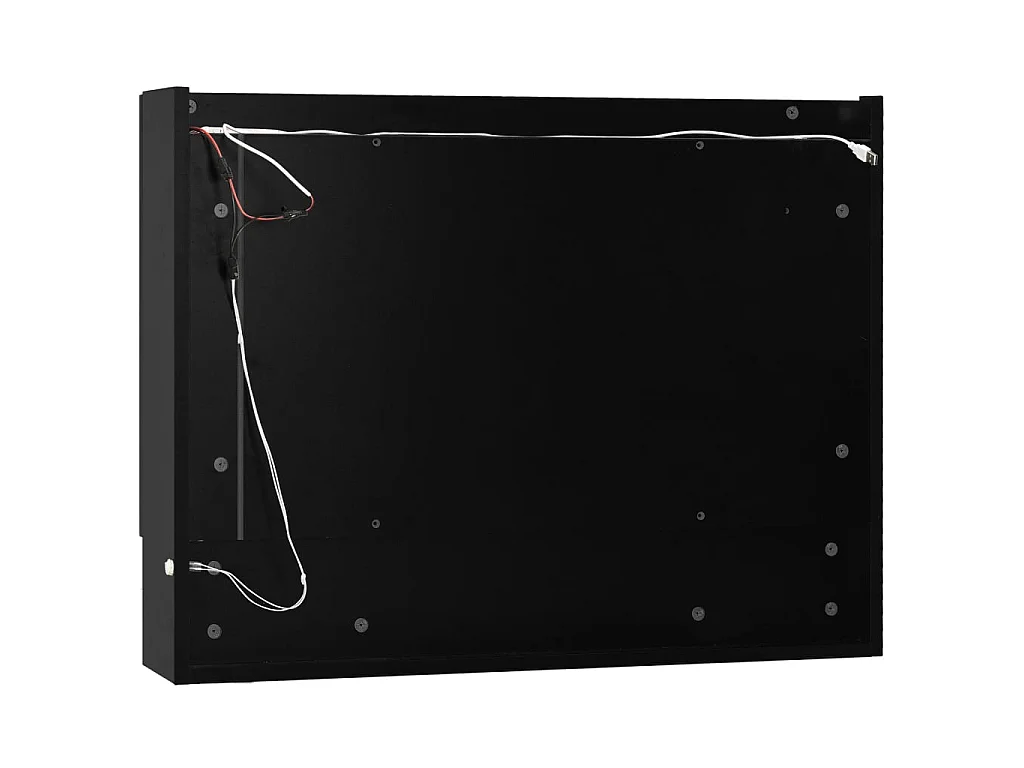 Armadietto a Specchio con LED Nero 80x15x60 cm in MDF