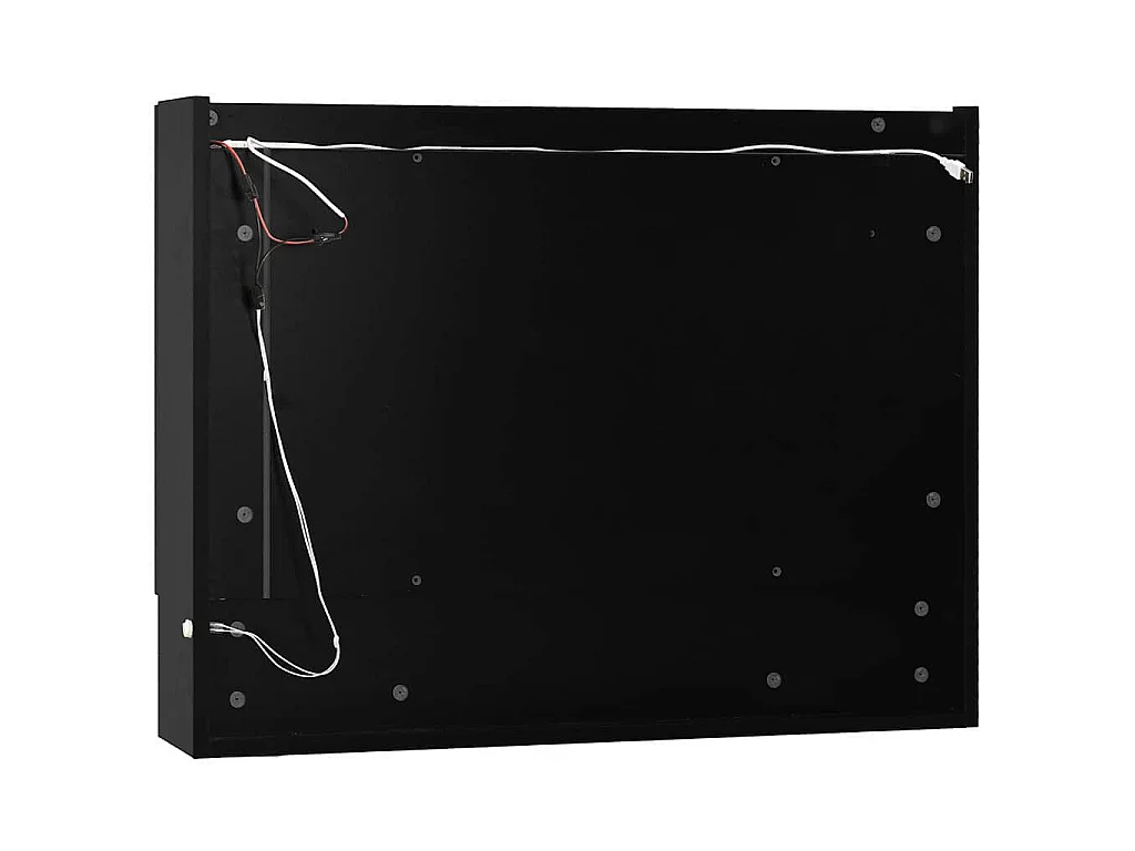 Armoire à miroir de salle de bain LED Noir 80x15x60 cm MDF