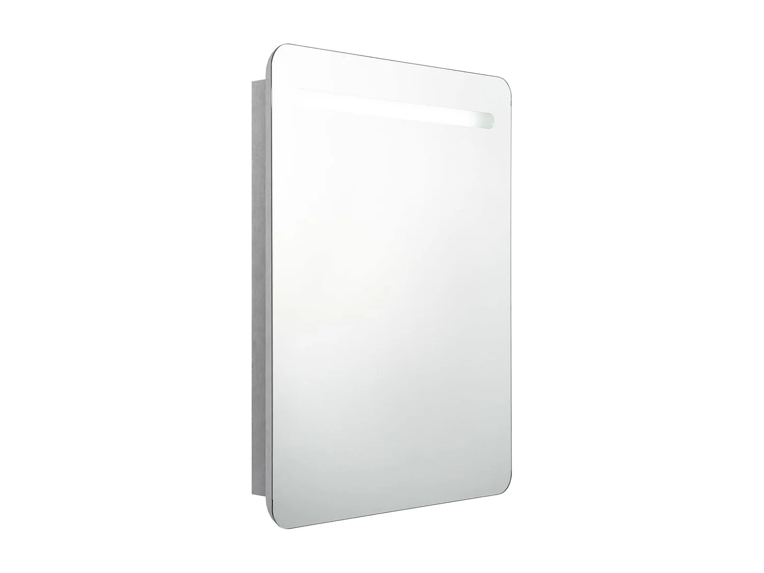 Armoire de salle de bain à miroir LED gris béton 60x11x80 cm