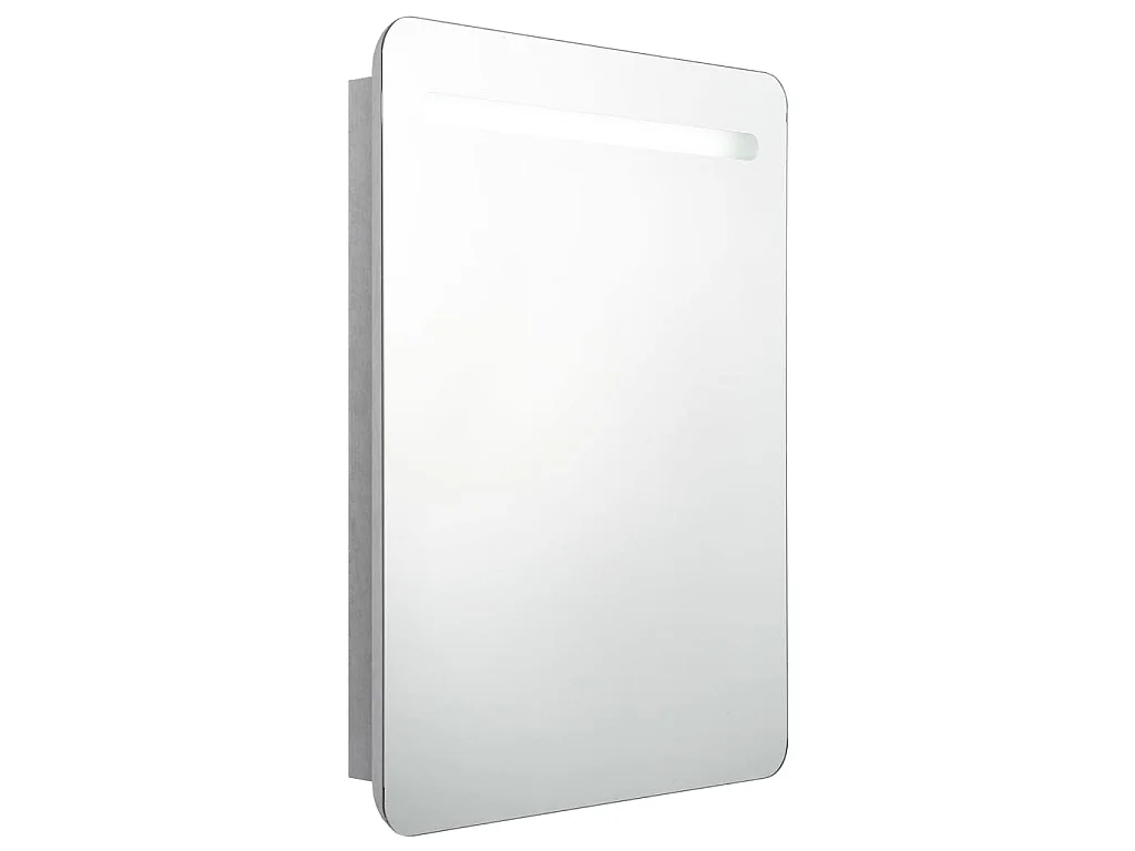 Badkamerkast met spiegel en LED 60x11x80 cm betongrijs