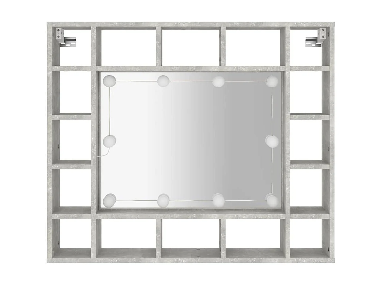 Spiegelschrank mit LED Betongrau 91x15x76,5 cm