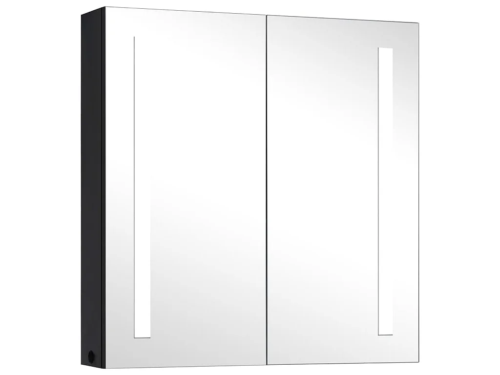 Badkamerkast met spiegel en LED 62x14x60 cm