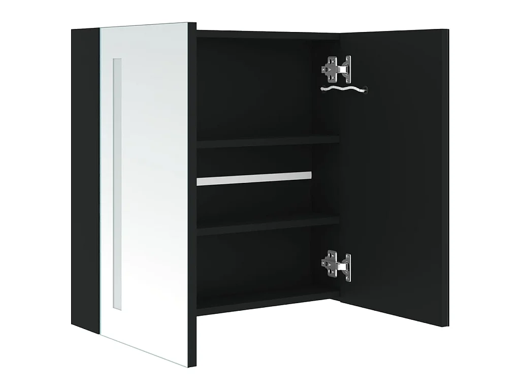 Badkamerkast met spiegel en LED 62x14x60 cm