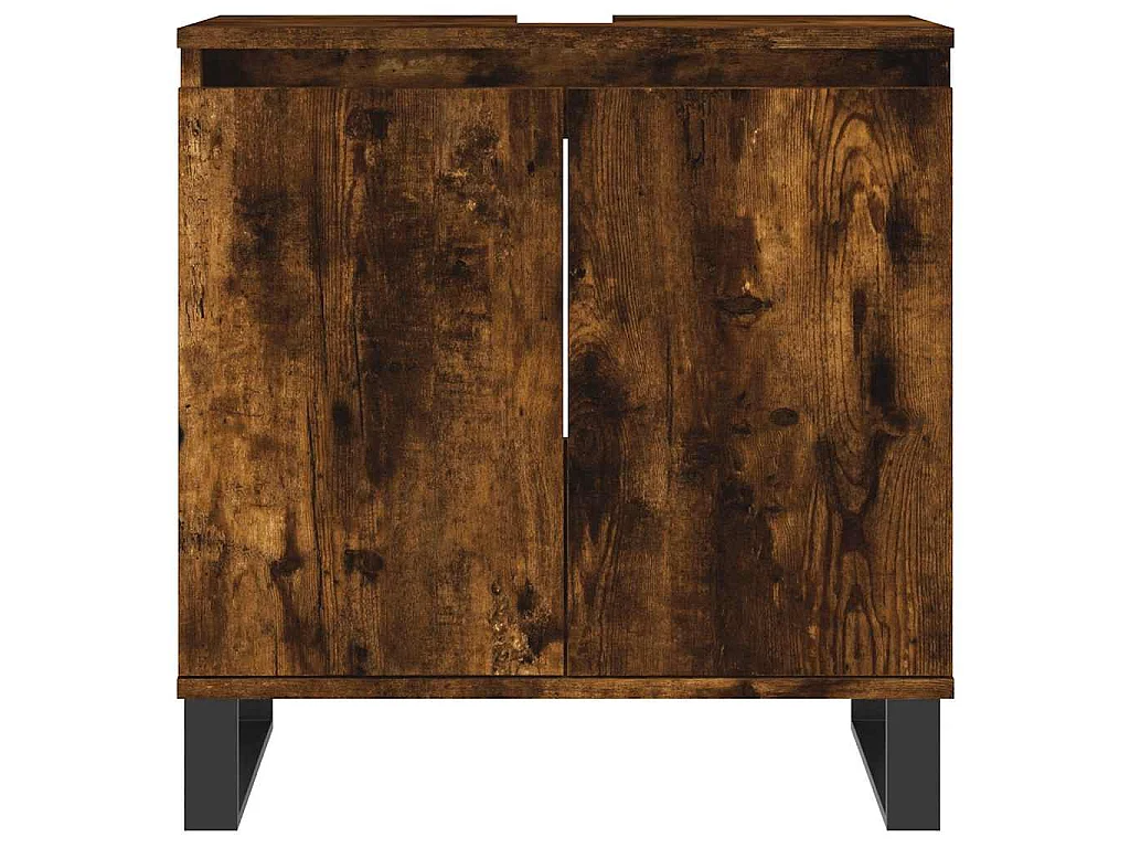 Armoire de bain chêne fumé 58x33x60 cm bois d'ingénierie