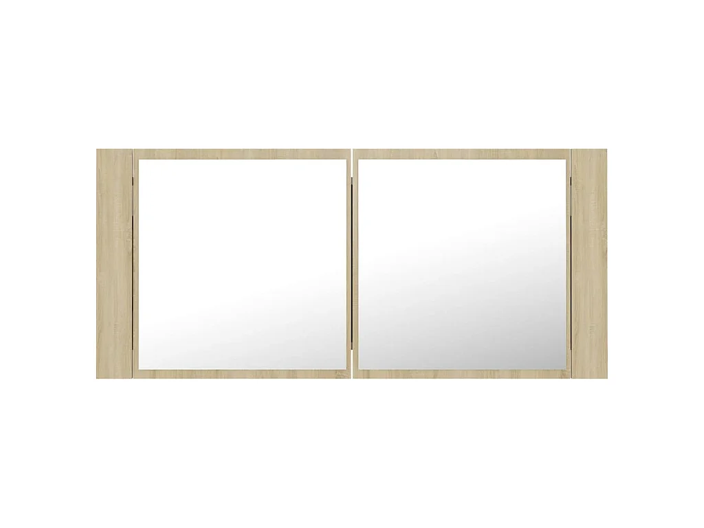 Armoire à miroir à LED de bain Chêne sonoma 100x12x45 Acrylique