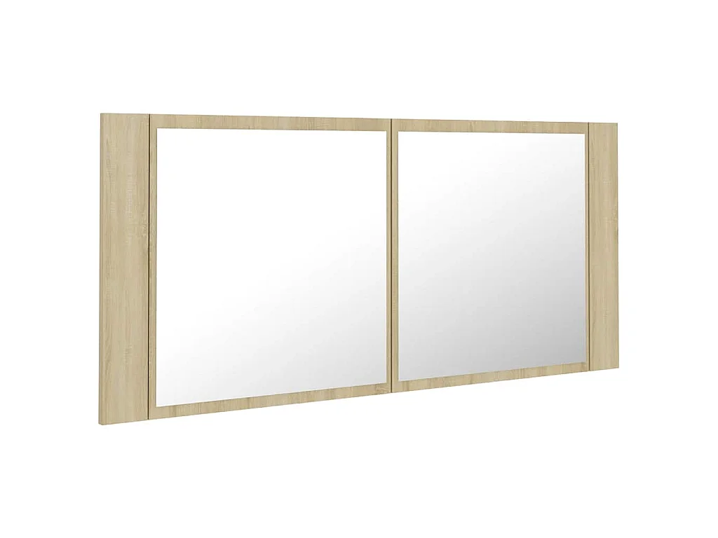 Armoire à miroir à LED de bain Chêne sonoma 100x12x45 Acrylique