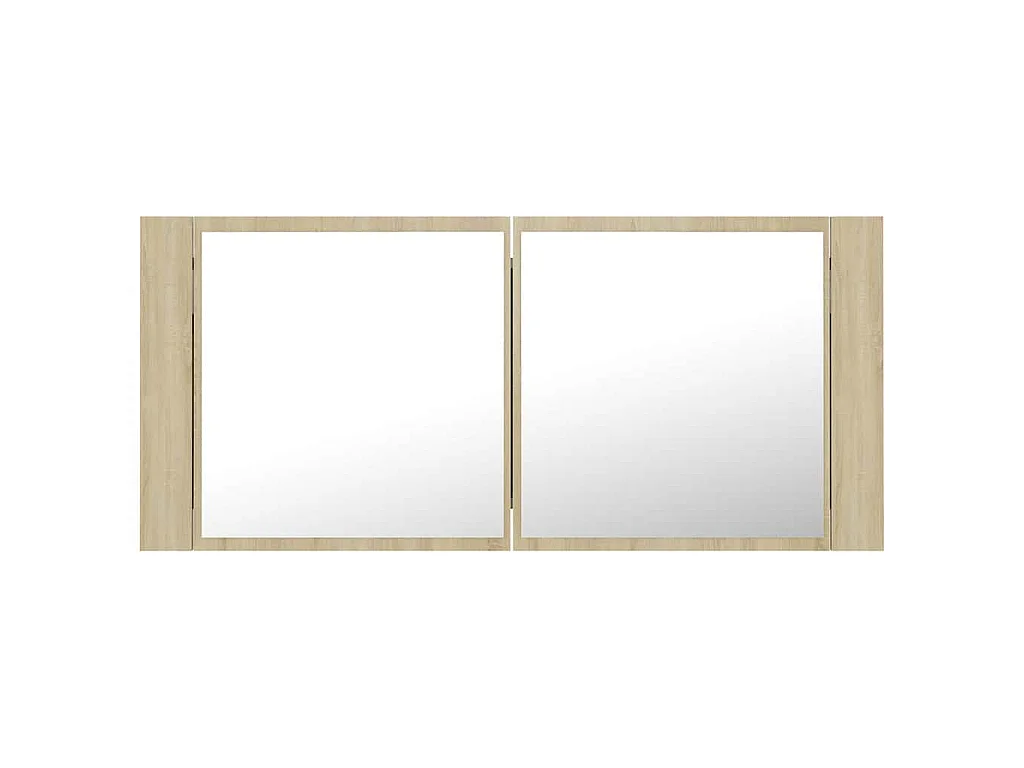 Armoire à miroir à LED de bain Chêne sonoma 100x12x45 Acrylique