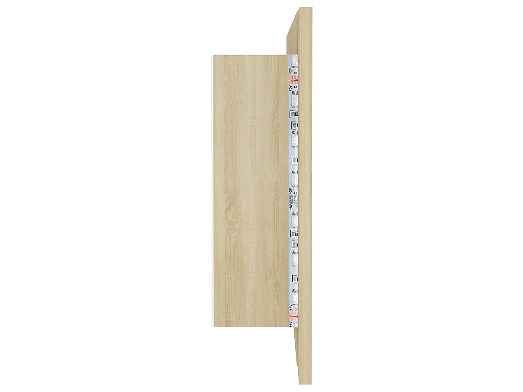 Armoire à miroir à LED de bain Chêne sonoma 100x12x45 Acrylique