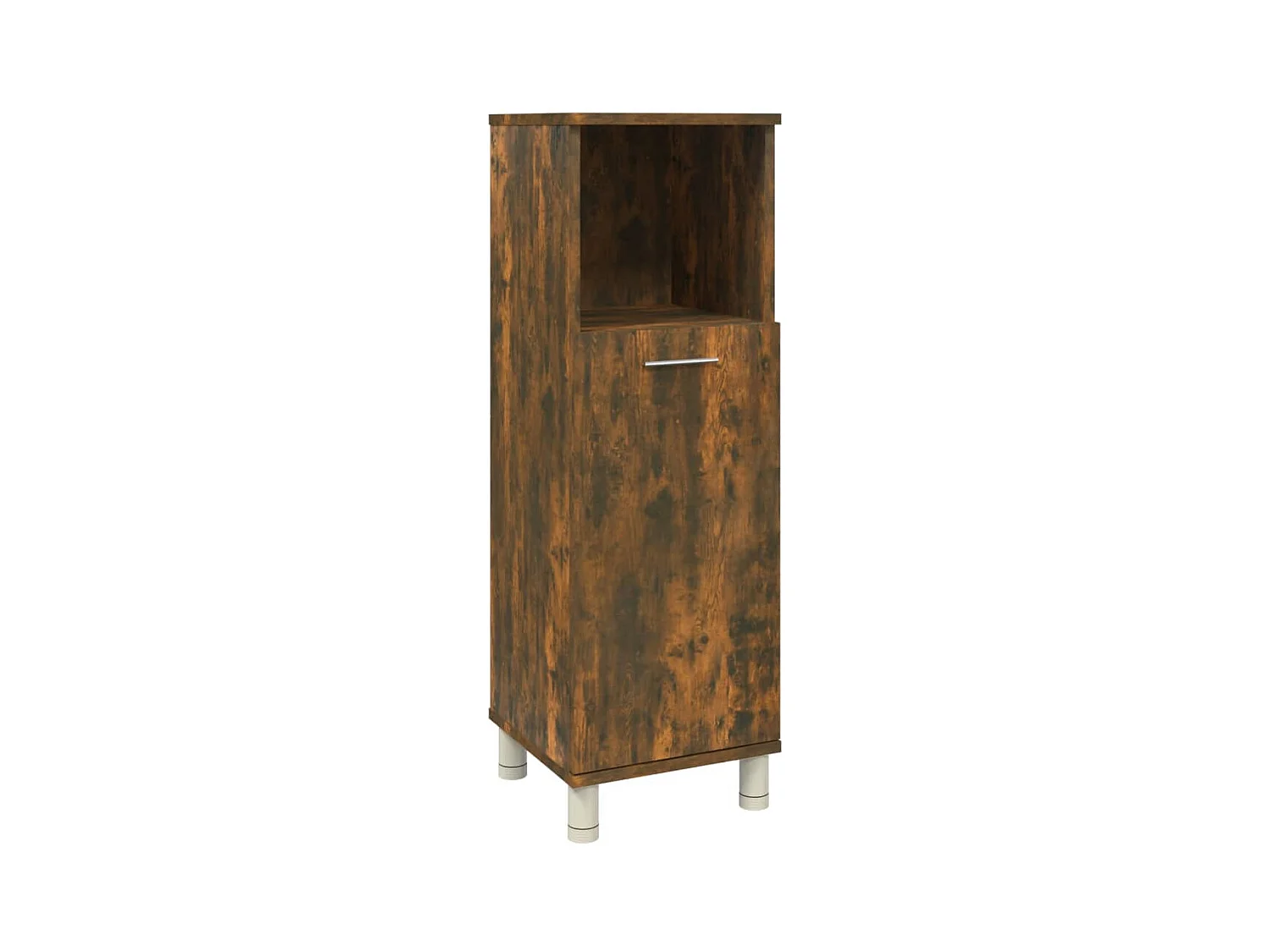 Badkamerkast 30x30x95 cm bewerkt hout gerookt eikenkleurig