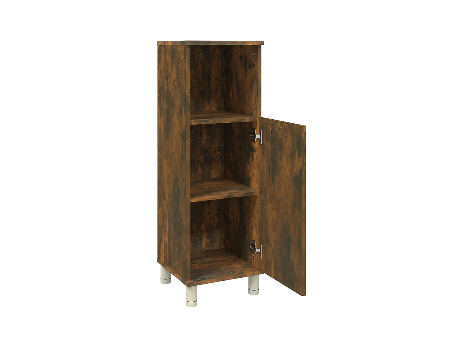 Badkamerkast 30x30x95 cm bewerkt hout gerookt eikenkleurig
