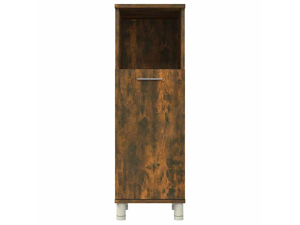 Armadietto Bagno Rovere Fumo 30x30x95 cm in Legno Multistrato