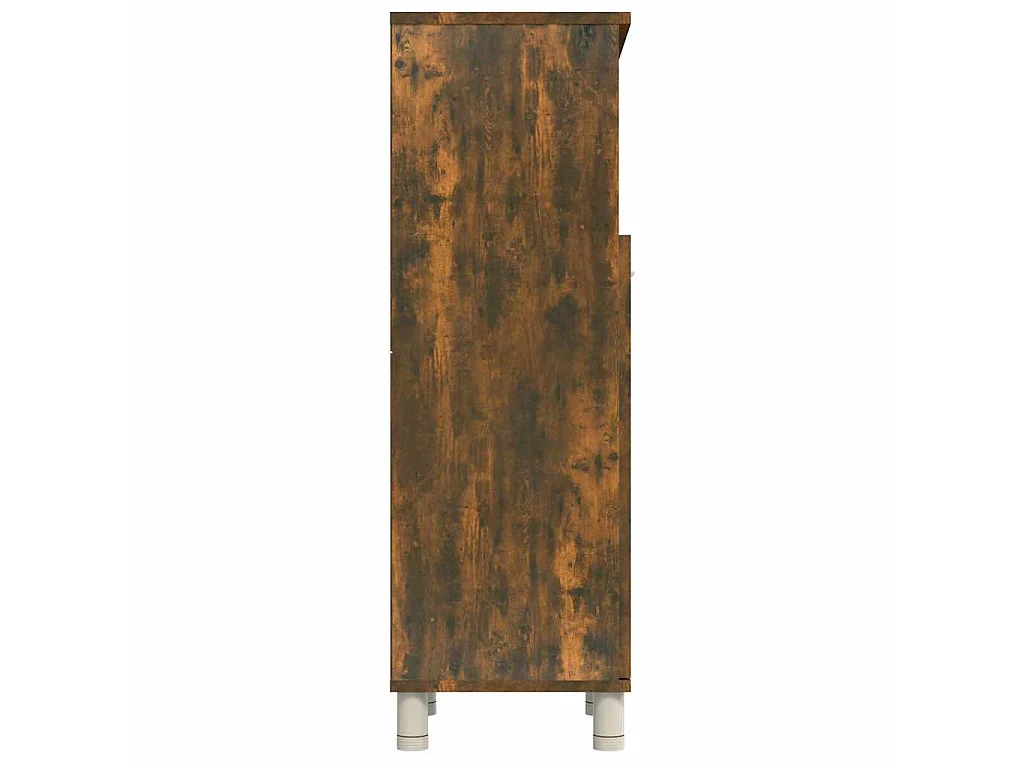 Armadietto Bagno Rovere Fumo 30x30x95 cm in Legno Multistrato