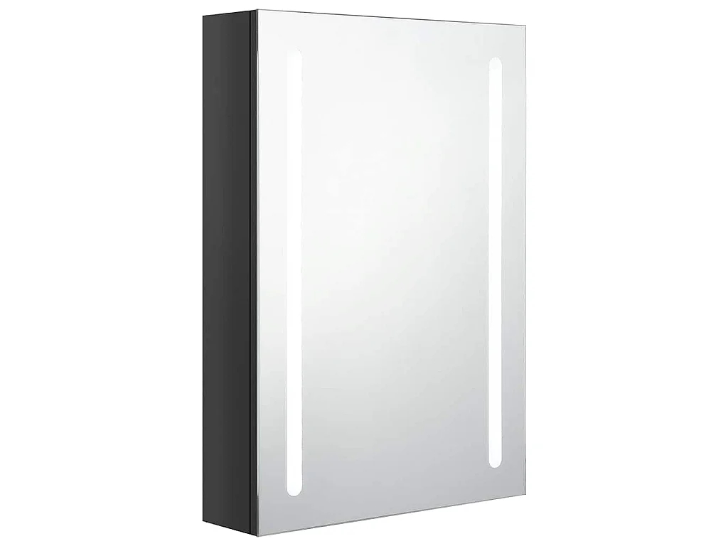 Badkamerkast met spiegel en LED 50x13x70 cm glanzend zwart