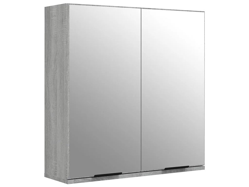 Armadietto a Specchio da Bagno Grigio Sonoma 64x20x67 cm