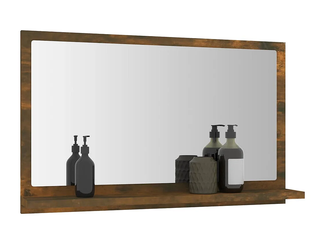 Miroir de bain Chêne fumé 60x10,5x37 cm Bois d'ingénierie