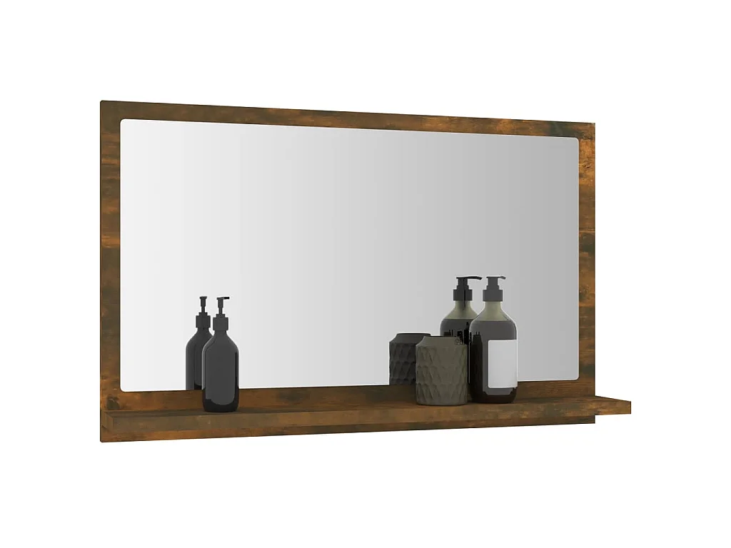 Miroir de bain Chêne fumé 60x10,5x37 cm Bois d'ingénierie