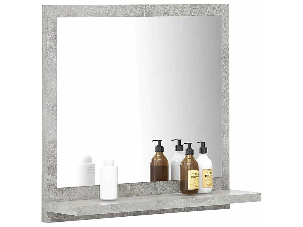 Miroir de salle de bain Gris béton 40x10,5x37cm Bois ingénierie