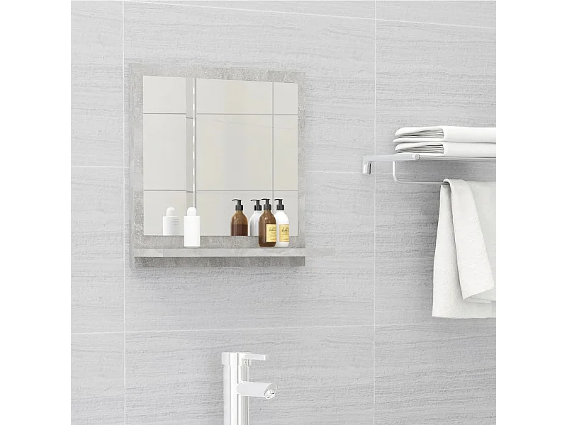 Specchio da Bagno Grigio Cemento 40x10,5x37cm Legno Multistrato