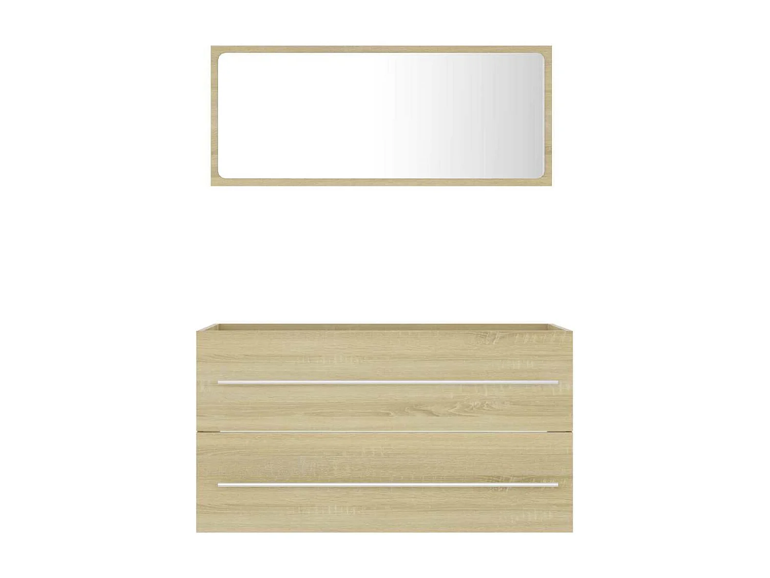 2 pcs conj. móveis casa de banho contrapl. cor carvalho sonoma