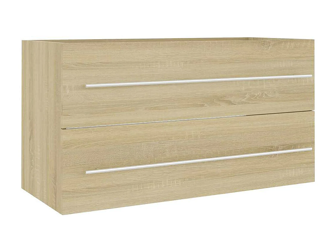 2 pcs conj. móveis casa de banho contrapl. cor carvalho sonoma