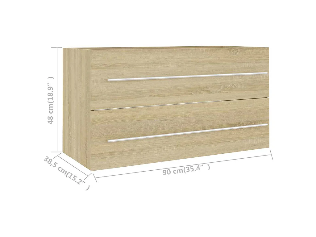Ensemble de meubles de bain 2 pcs Chêne sonoma Aggloméré