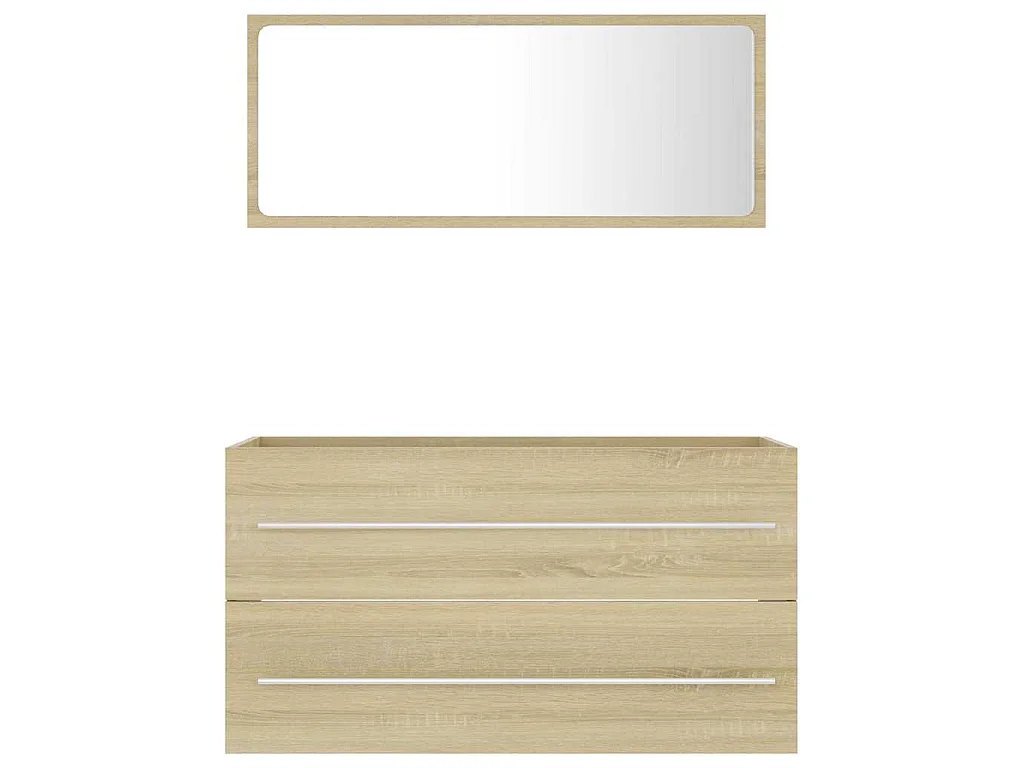 Ensemble de meubles de bain 2 pcs Chêne sonoma Aggloméré