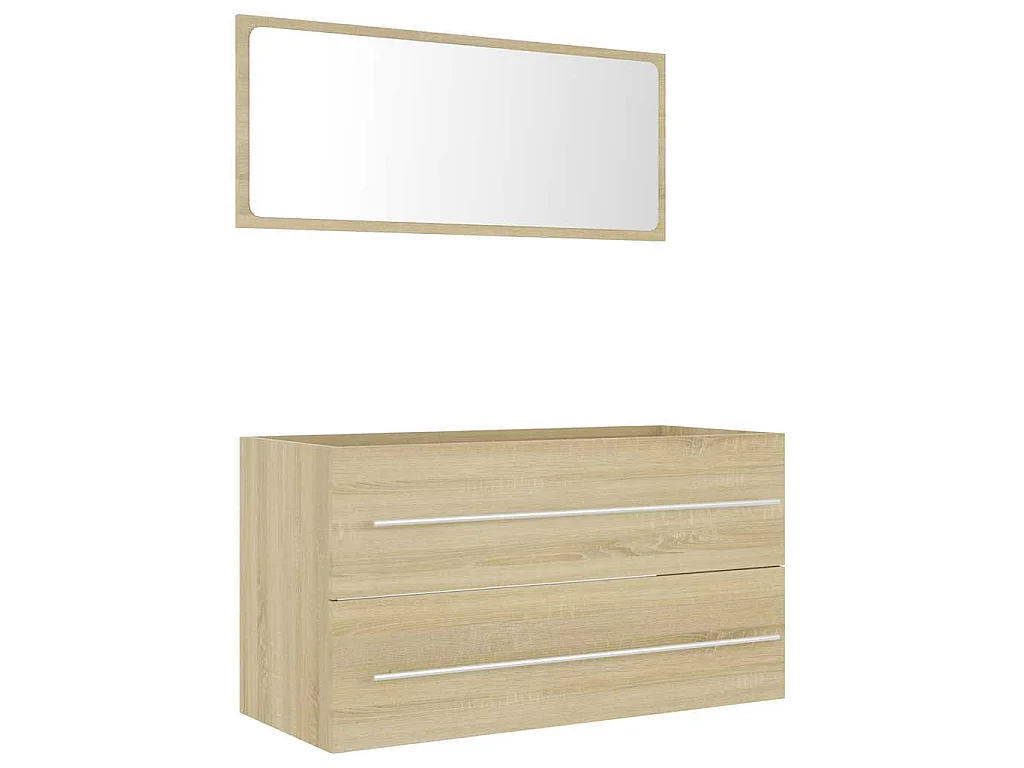 Ensemble de meubles de bain 2 pcs Chêne sonoma Aggloméré