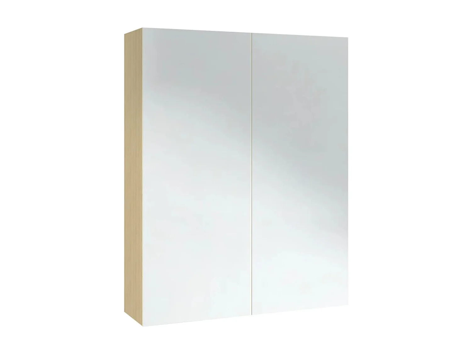 Armoire à miroir de salle de bain 60x15x75cm MDF Blanc et chêne