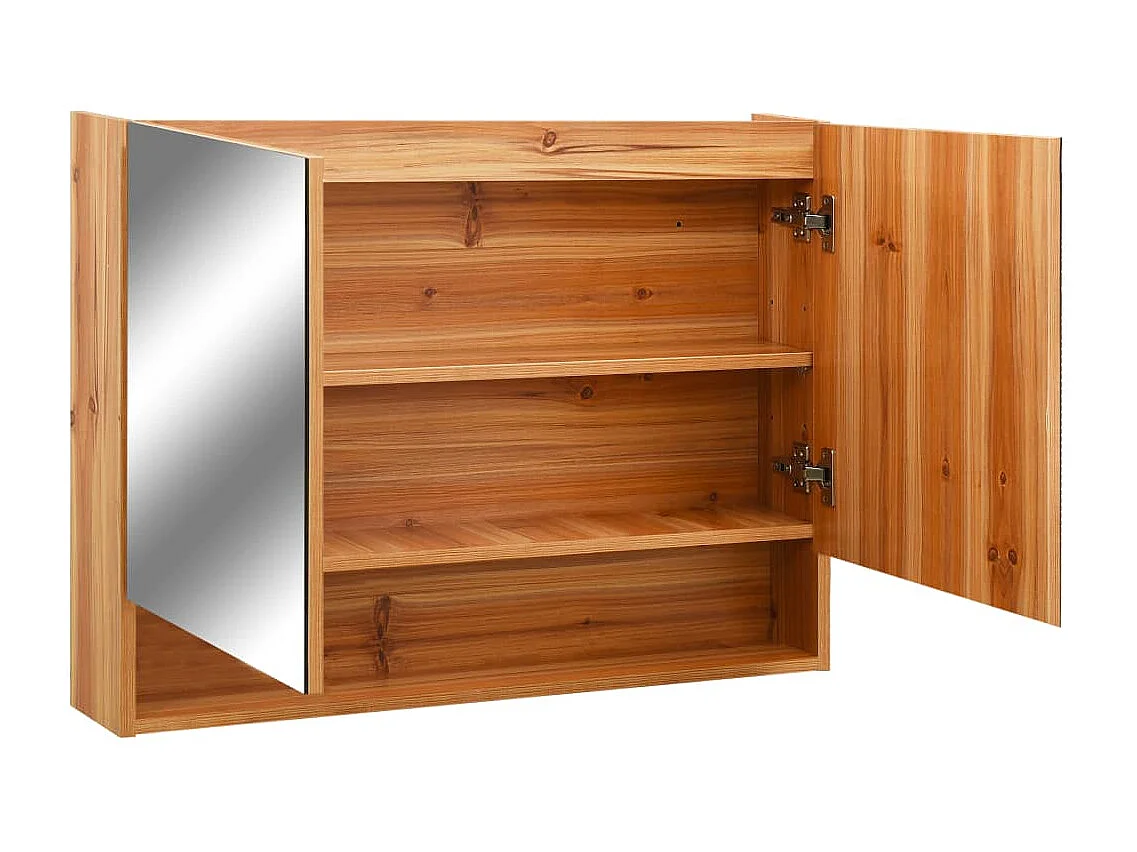 Armoire à miroir de salle de bain LED Chêne 80x15x60 cm MDF